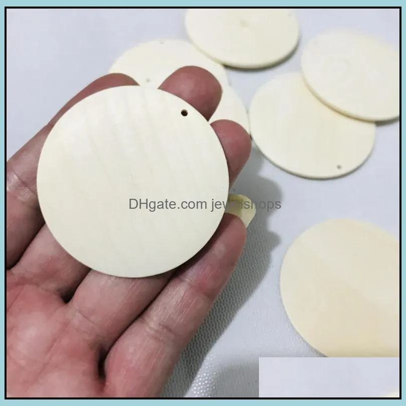 2021 Spot wholesale 5CM round wood pieces, blues key chain chipsewood pieces bead DIY decoration with brown accessori