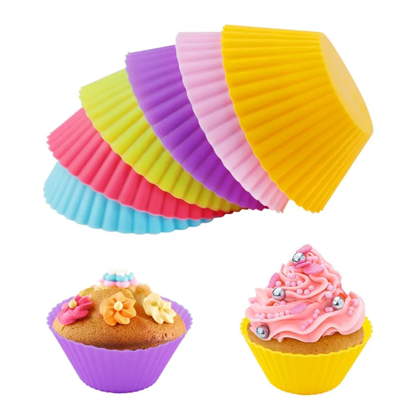 Silicone Muffin Cake Cupcake Cup Cakes Mould Case Bakeware Maker Mold Tray Baking Jumbo ZWL432