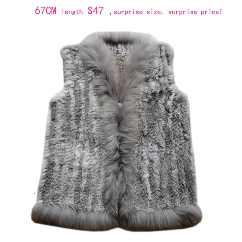 Design Real Fur Vest Raccoon Dog Fur Collar Waistcoat Natural knitted Rabbit Fur Vest Gilet For Women Retail/wholesale Gilet T191118