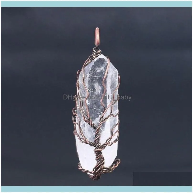 Pendentif pendentifs bijoux pendentif colliers mode arc-en-ciel cristal Chakra collier Sier fil enveloppe pierre naturelle personnalisé femmes hommes goutte