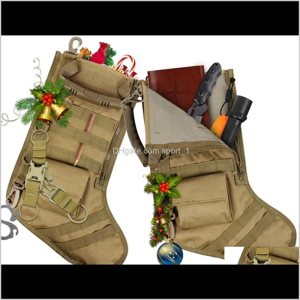 Decorations Hanging Tactical Molle Father Christmas Stocking Dump Drop Utility Storage Bag Military Combat Hunting Magazine Pouch Ppdv Frthb