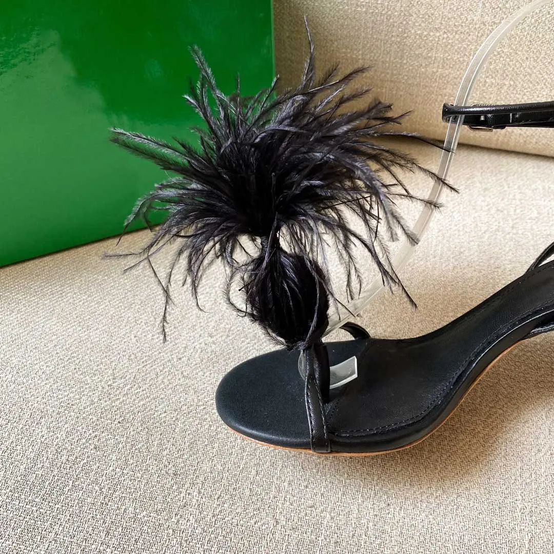 Saint laurent shop feather sandals