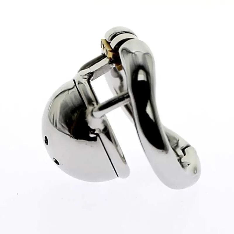 Aço inoxidável Micro Chastity Dispositivo pequeno tamanho galo gaiola com com anel de pênis em forma de arco brinquedos sexuais homens cinto de castidade bdsm brinquedo p0826