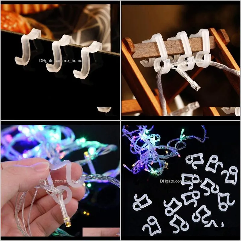 180 pieces christmas light clips plastic gutter hang hooks for xmas decoration outside lights,white