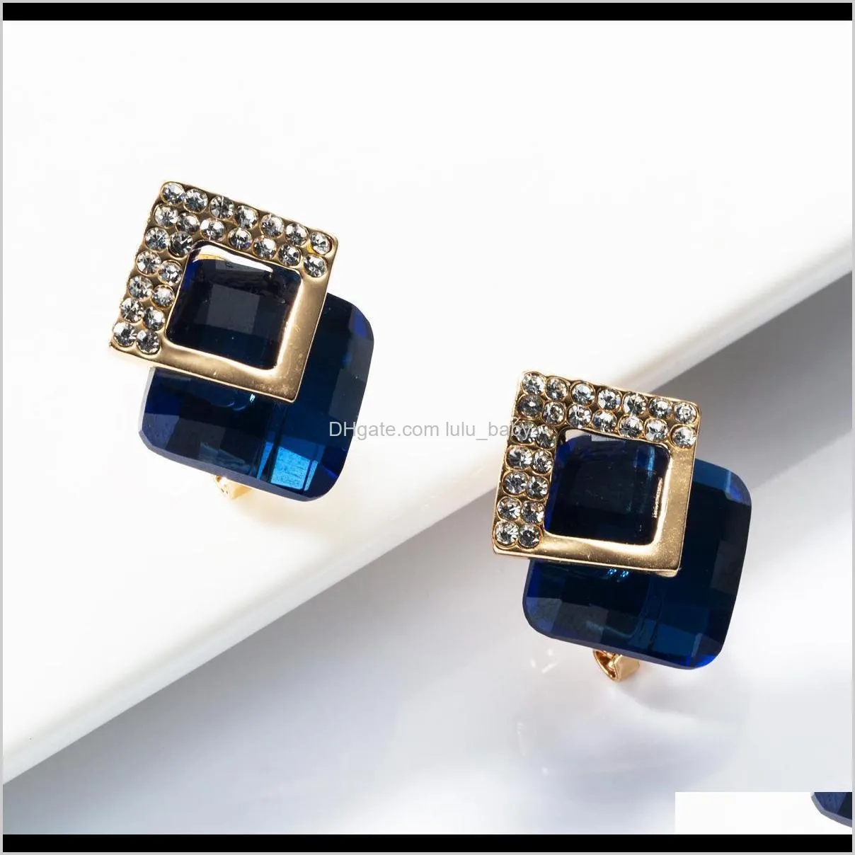 earringss925 silver needle multi-layer square glass diamond rhinestone earrings fashionable girl temperament earrings