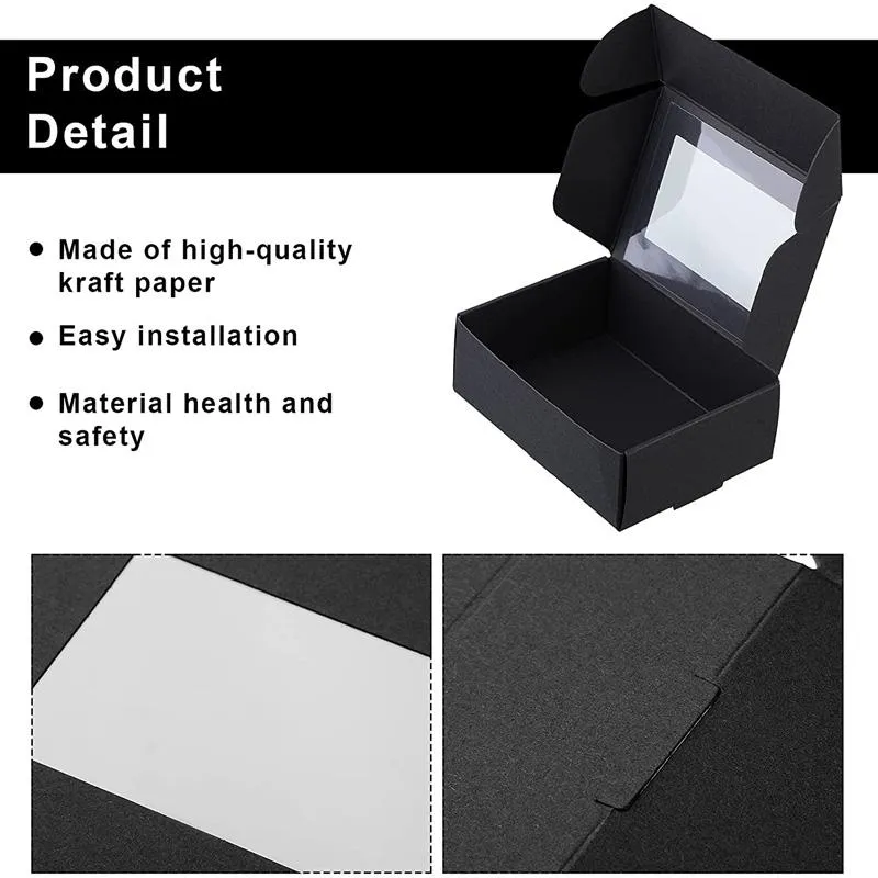 Kraft Paper Box with Window Soap Boxes Present Box Present Packaging Boxes For Soap Packaging Favor Candy Jewelry Display LX4520