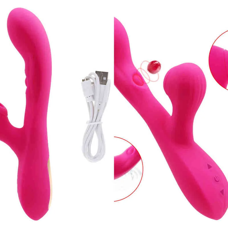 NXY Sex Vibrators Flap Sug Vibration 3 i 1 g Spot Vibrator Leksaker för Kvinnor Par Kvinnlig Tunga Lickar Kanit Dildo Klitoris Stimulering 1209