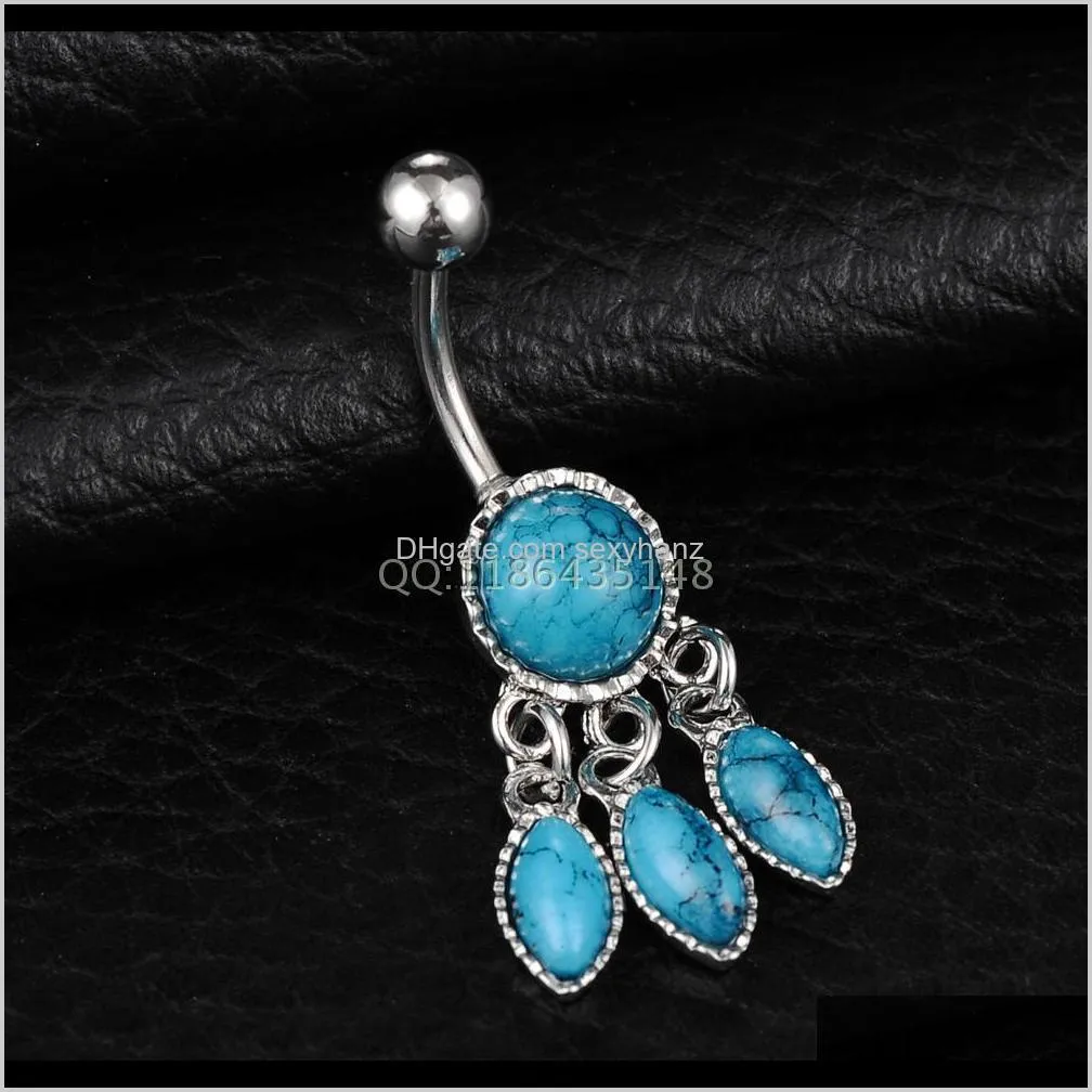 d0755 ( 1 color ) body jewelry nice style navel belly ring 20 pcs one color stone drop shipping factory price