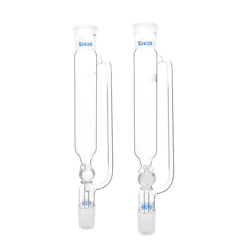 Fournitures de laboratoire entonnoir à paroi lourde en verre borosilicaté de 250 ml avec joints 24/29 et robinet d'arrêt en PTFE