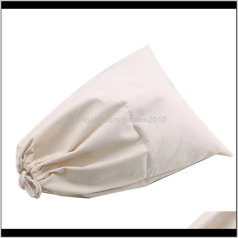 natural resuable cotton cloth drawstring pouch packaging gift bag solid color jewelry christmas bag