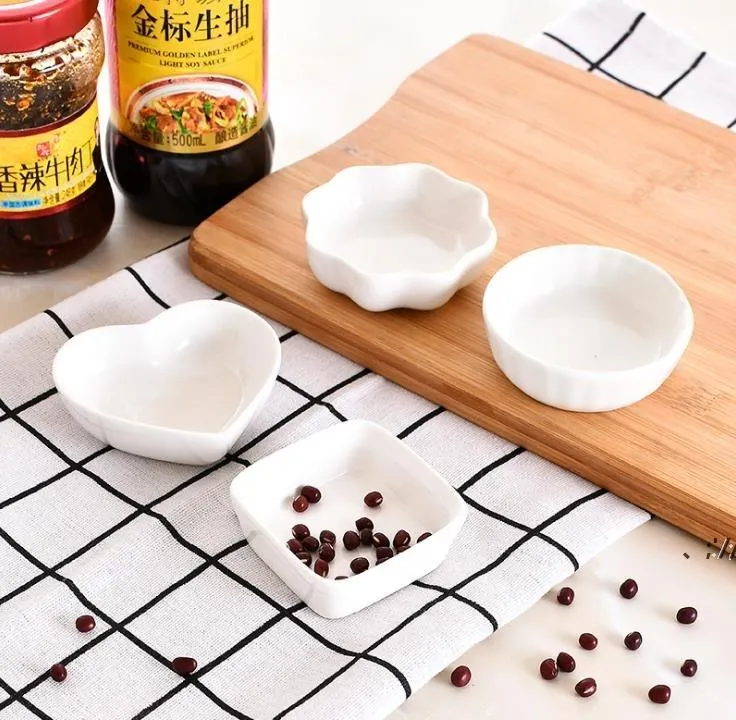 Kreativ keramik sås skål tallrikar rund kvadrat kryddor små rätter japansk stil sås-kryddor tallrik ll11346