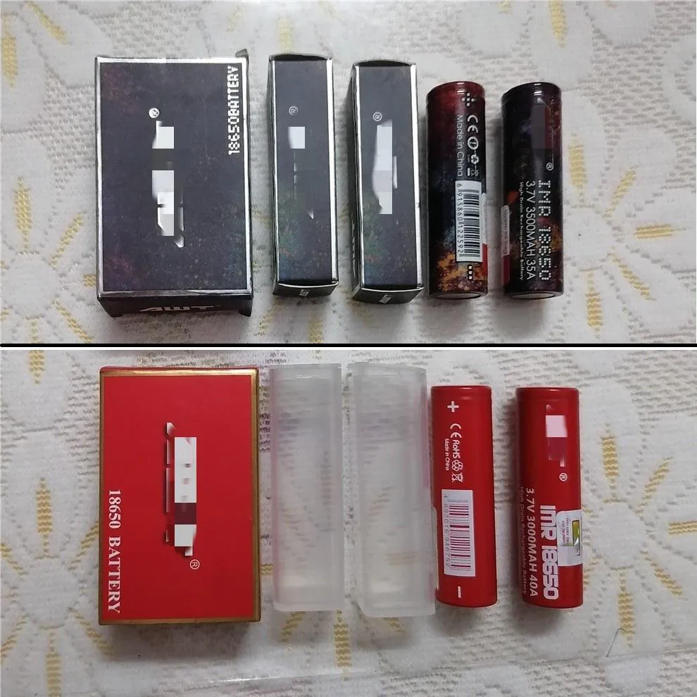 Hot IMR 18650 Bateria 3000mAh 40A 3500mAh 35a Capacidade 3,7V Dreno de drenagem Baterias de l￭tio Baterias planas Baterias de vapor