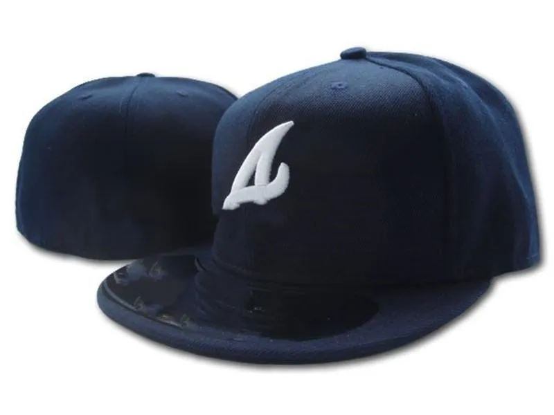 2021 Atlanta Uitgerust Hoeden Man Baseball Cap Volwassen Platte Piek Hip Hop Letter A Fitteds Caps Mannen Vrouwen Volledig gesloten Gorra234l