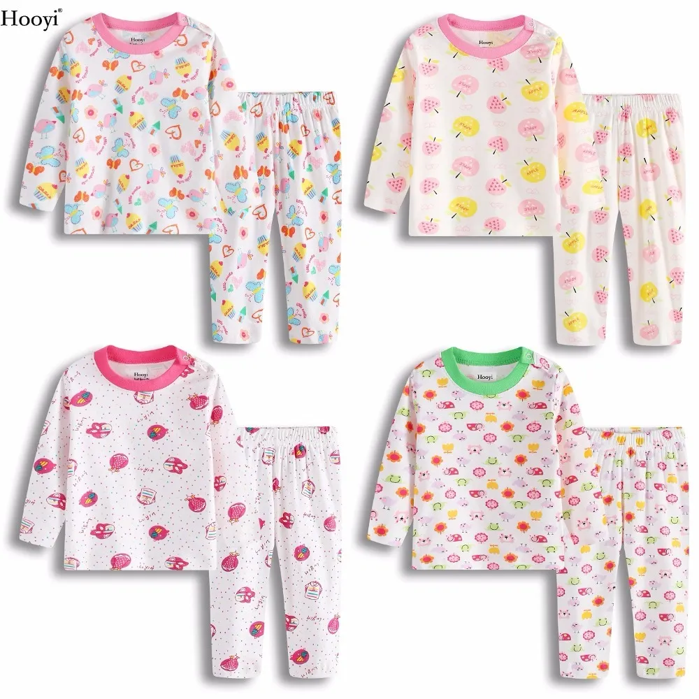 Mode baby meisjes pyjama kleding pak katoen zachte topkwaliteit kinderen nachtkleding kleurrijke bebe roupas pasgeboren slaap set pijama 210413