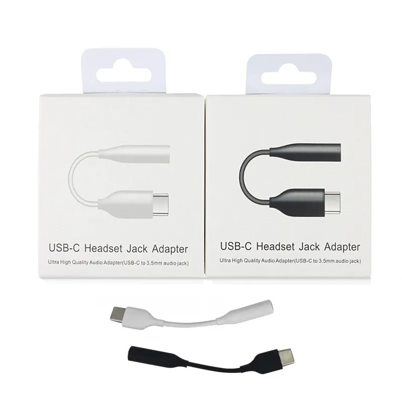 Typ C -hane till 3,5 mm Jack Earphone Adapter Aux Audio Female Cable för Samsung Galaxy S20 S10 Obs 10