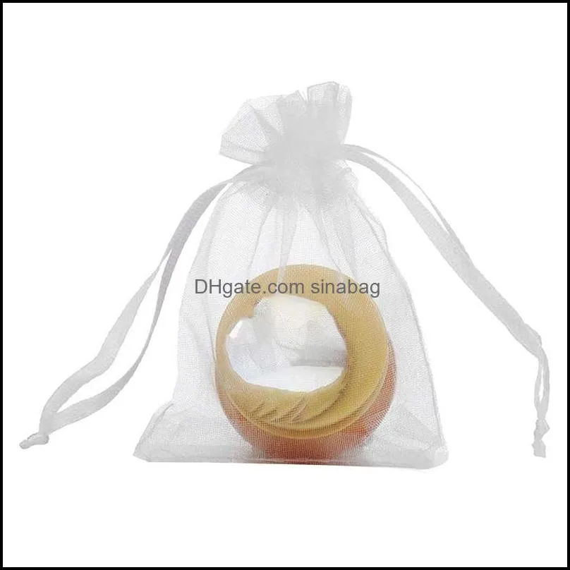 Gift Wrap 120Pcs 4x6 Inches Drawstring Organza Bags Jewelry Favors For Wedding Party Christmas Gifts Candy Bags, White