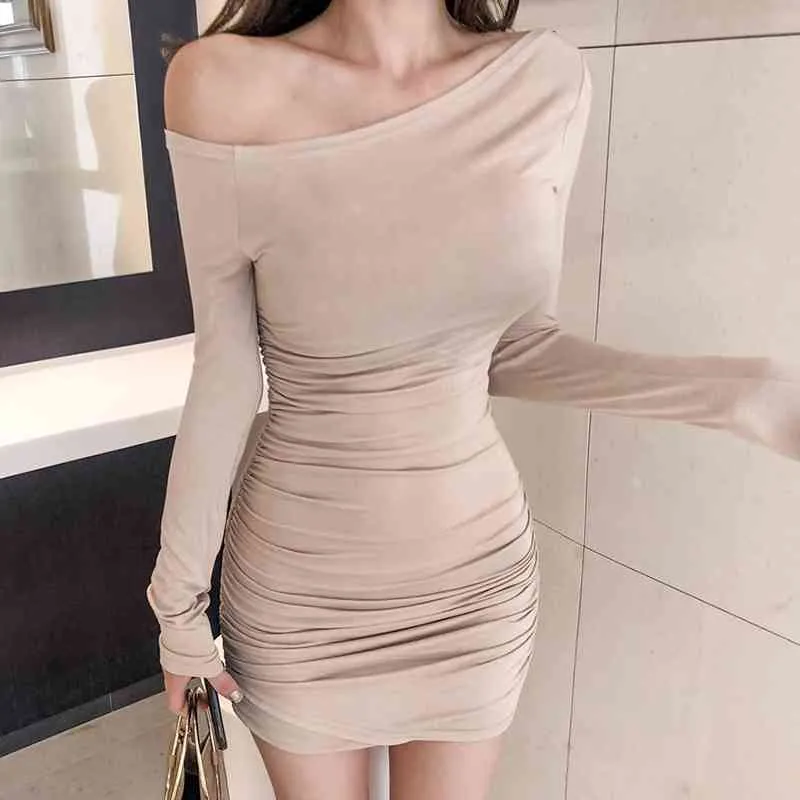 Spring Dress Womens Black Long Sleeve Dresses Women Autumn Skinny Slim Elastic Bodycon Sexy Evening Party Vestido 210417