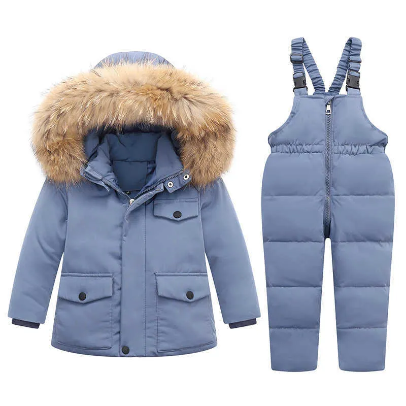 -30 warme winter 90% witte eendendonsjack voor baby meisje kleding kids kleding set bovenkleding jongen jas parka snowsuit overjas H0910
