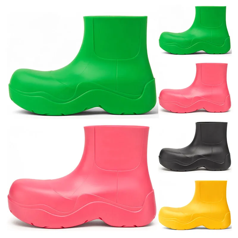 Chelsea boots femmes Candy couleurs unies rose noir Pistachio Frost jaune rouge plate-forme bule Martin Bottine bouts ronds mode imperméable