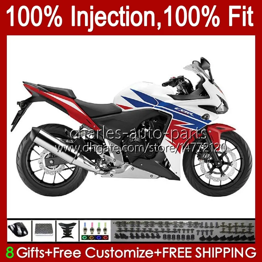 Moulage par injection pour HONDA CBR-250 CBR 250R 250 CBR250 R CC 2011 2012 2013 2014 2015 Corps 58No.71 250CC CBR250R MC41 11 12 13 14 15 CBR-250R 11-15 Kit de carénage OEM Blanc bleu rouge