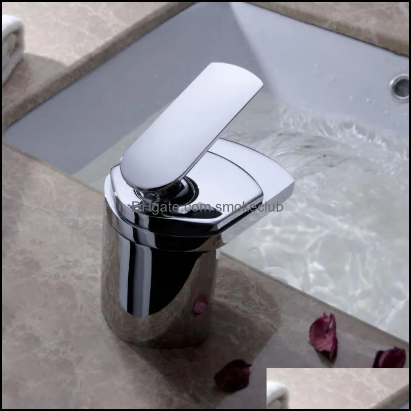 Bathroom Sink Faucets Grifo Robinet Krano Sprinkle Contemporary Waterfall Fixtures Wasserhahn Chrome Finish Torneira