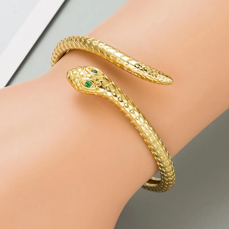 Bangle Crystal Snake Pulseira Mulheres Gold Diamante-Studded Upper Braço Aberturas Abrendadas Exageradas Jóias Presente Para Meninas