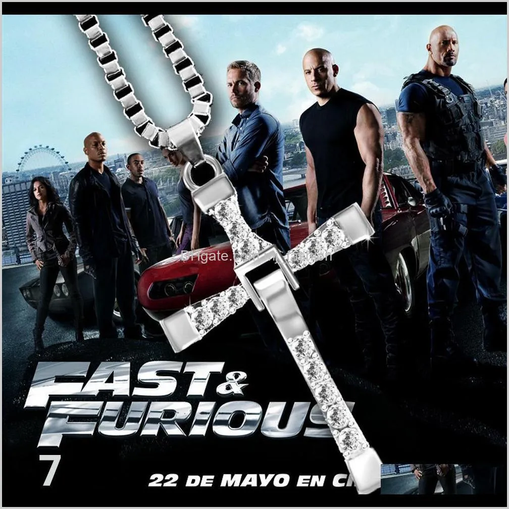  shipping fast and furious 6 7 hard gas actor dominic toretto / cross necklace pendant,gift for your boyfriend ps0627