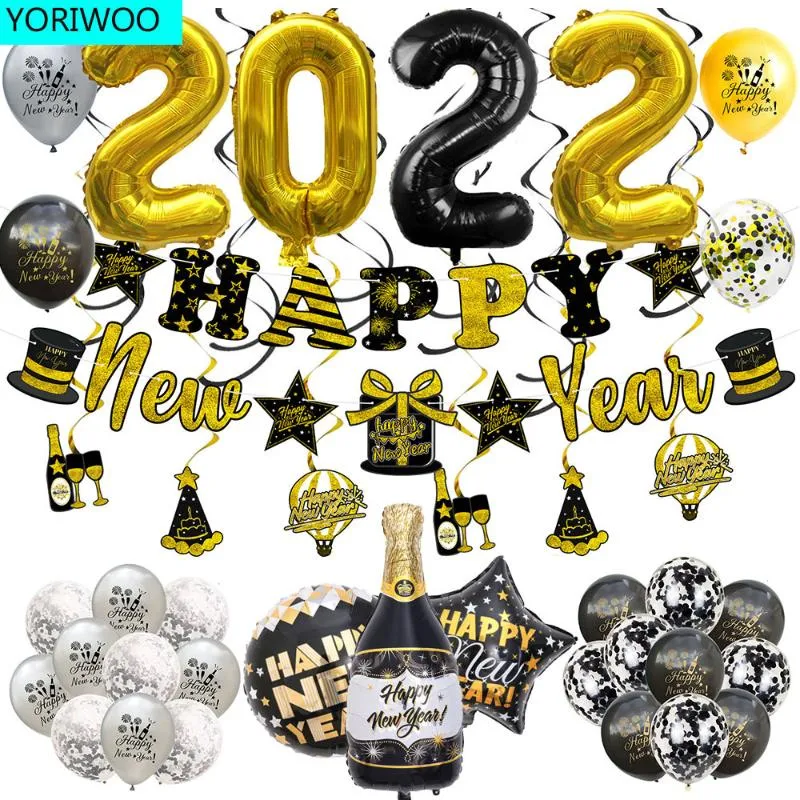 Party Decoration Happy Year 2022 Foil Balloons Air Baloon Birthday Supplies Merry Christmas Decorations Xmas Tree Ornament Noel Navidad