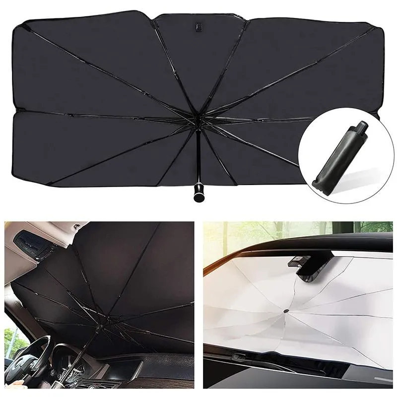 145cm 125cm Opvouwbare Auto Windscherm Sun Shade Paraplu UV Cover Sunshade Heat Isolation Front Window Interior Protection