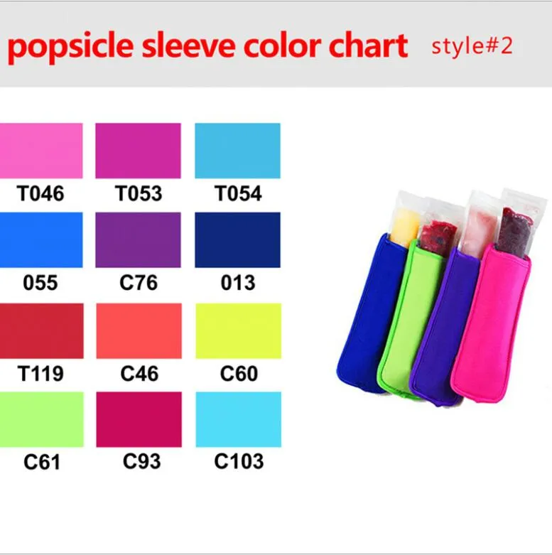Haute qualité DHL32 couleur antigel popsicle sac outil de stockage couvercle de congélateur réutilisable en néoprène isolé couverture d'été fraîche pour enfants