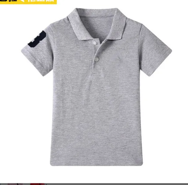 Pour 2-16T! Enfants Polos T-Shirts Enfants Revers Manches Courtes Bébé Polo Garçons Tops Vêtements Broderie T-shirts Fille Coton T-shirts