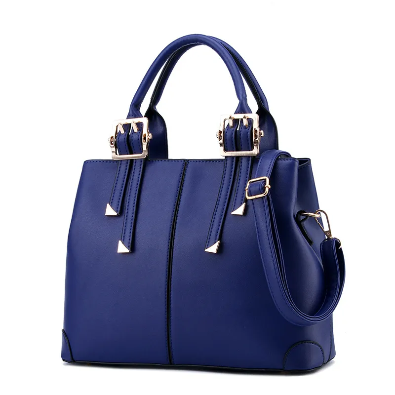 HBP Blue Fashion Handväskor Kvinnors Totes Väska PU Läder Messenger Axel Väskor Lady Casual Handväskor Purses Factory Direktförsäljning