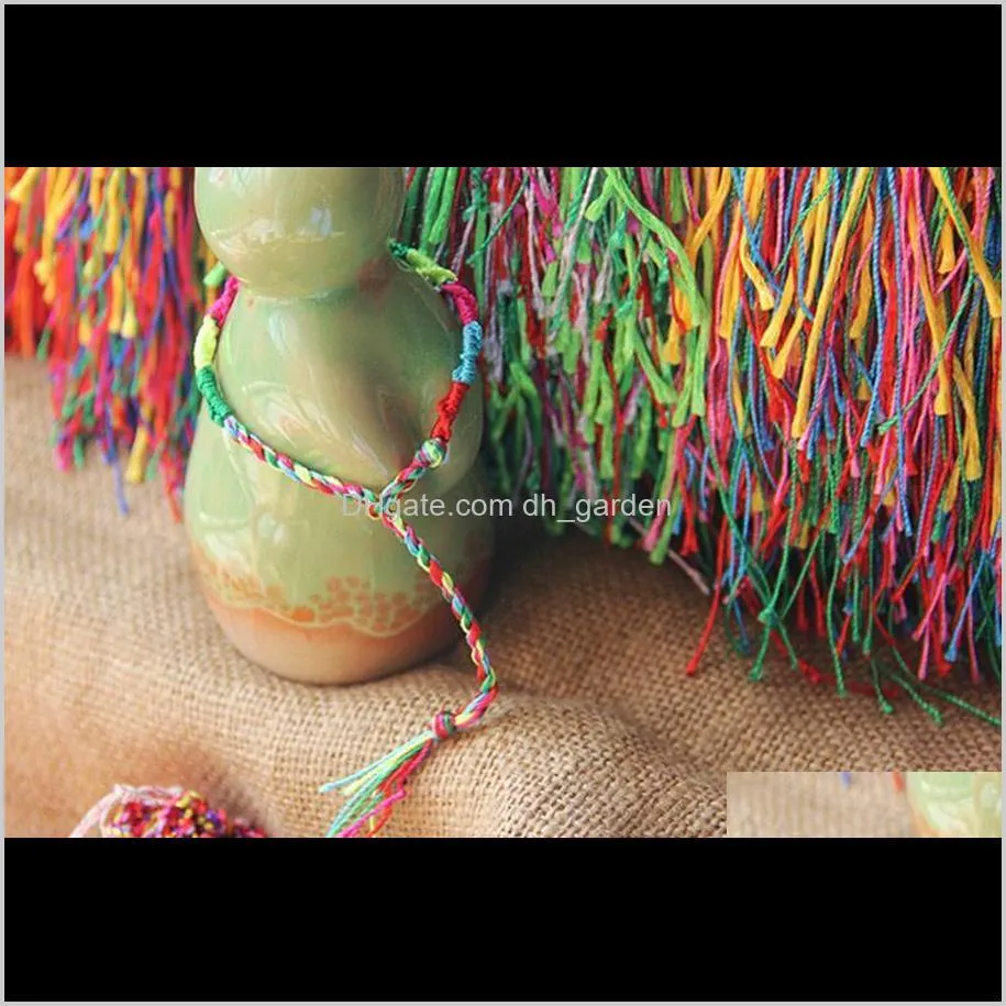 ethnic colorful women braid cords strands bracelet weaven strands handmade braided string chain bangle for girls fashion diy jewelry in