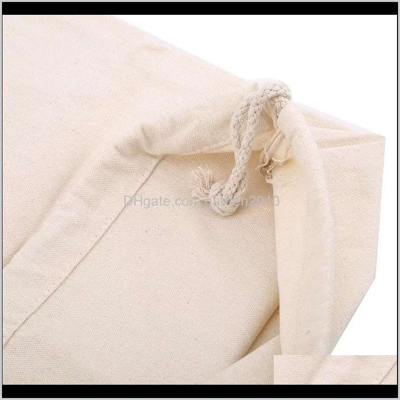 natural resuable cotton cloth drawstring pouch packaging gift bag solid color jewelry christmas bag