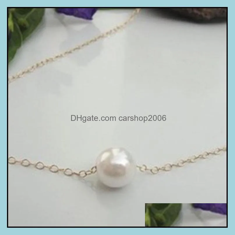Simple Imitate Pearl necklace Fashion Statement Clavicle Chains Necklace For Women Jewelry 2Color Gold and Silver Cheap Wholesale
