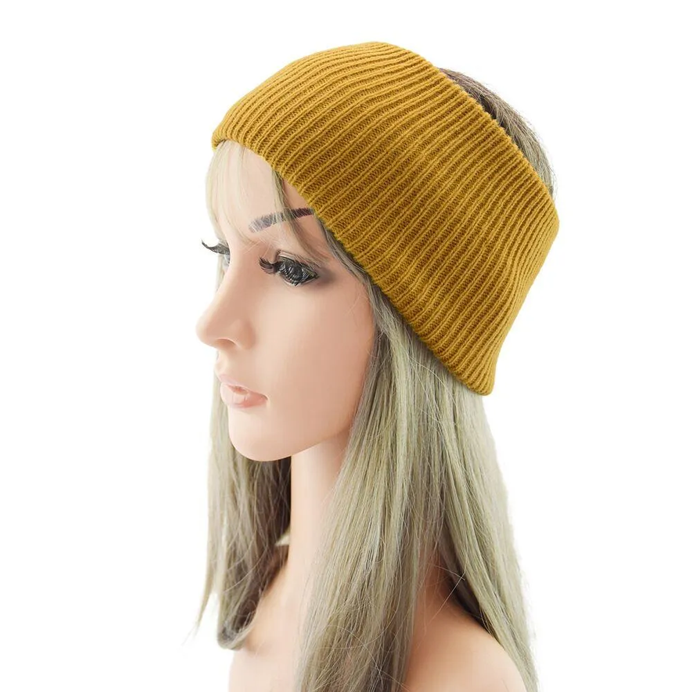 Femmes Bandeau pour Automne Hiver Crochet Bandeaux Laine Tricoté Bande De Cheveux Turban Vintage Cheveux Accessoires Head Wrap