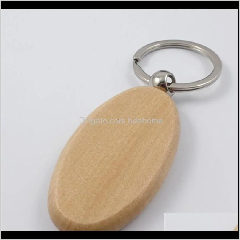 40 pcs blank wooden key chain diy wood keychains key tags gifts yellow,20 pcs oval & 20 rectangle80 q2