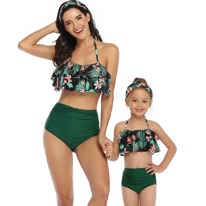Trajes De Bano Familiares Traje De Bano Floral Para Mama Y Yo Traje De Bano Para