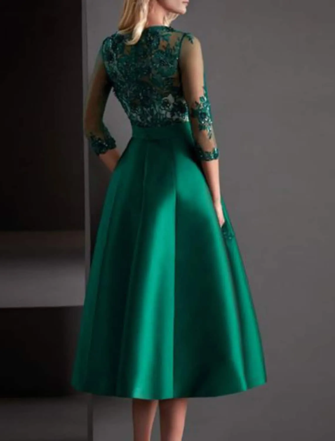 slim fit dress slacks Lady Black Tie - Leanne Midi Dress - Emerald Green main image 1