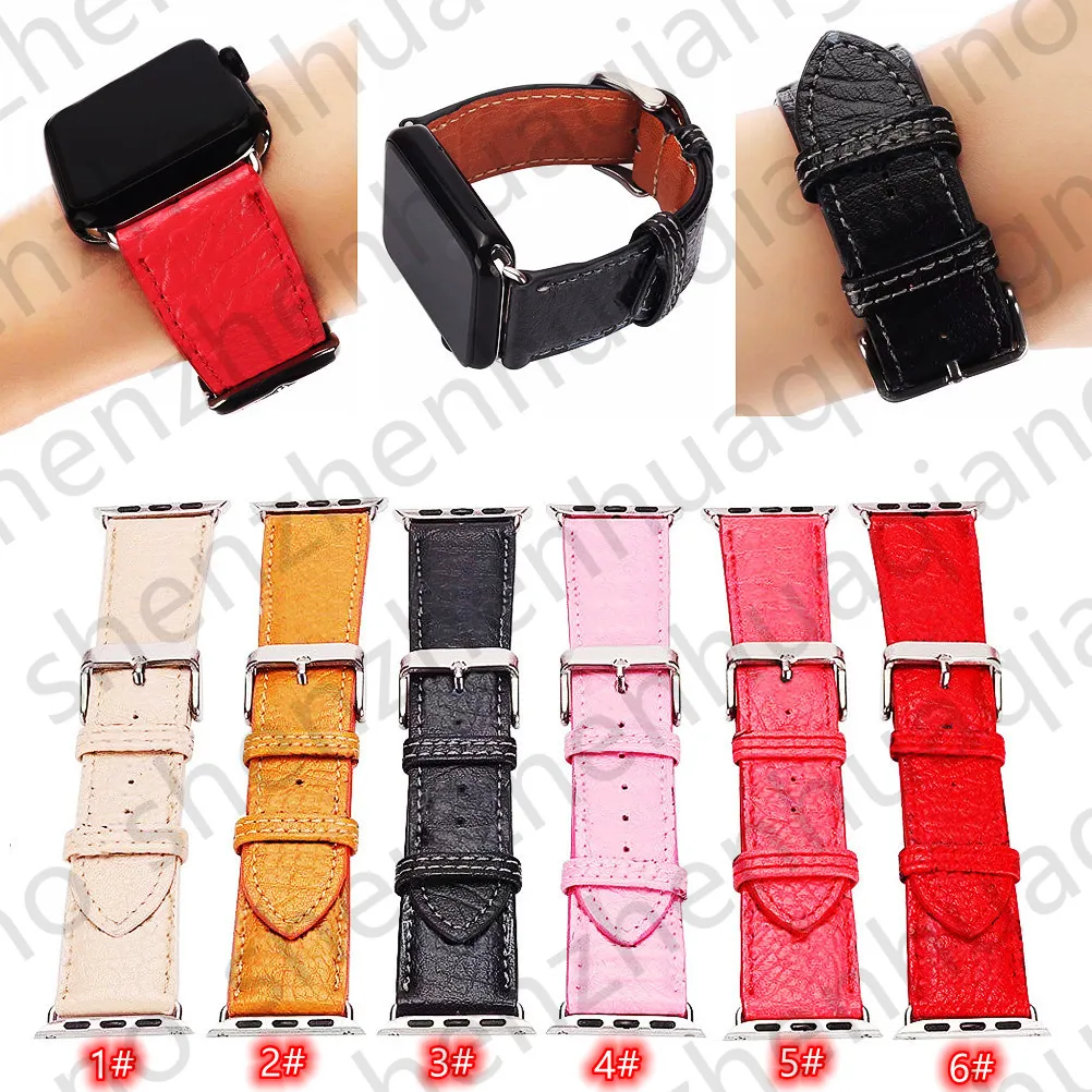 Projektant prezentów M Top Watchbands Watch Pasp Pasp 41 mm 42 mm 38mm 40 mm 44 mm 45 mm iwatch 1 2 3 4 5 6 SE 7 opaski skórzane paski Bransoletka Modna opaska na paski obserwacyjne