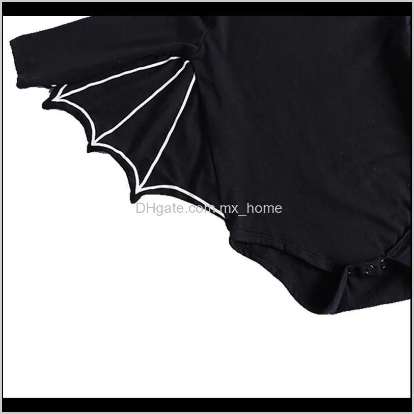 baby girls halloween jumpsuit cartoon bat lace triangle rompers single-breasted kids clothes girls strap hat girls outfits 0-3t 04