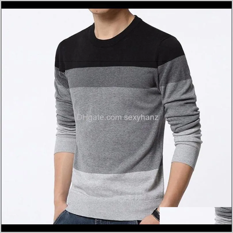 chic men sweaters color block o neck long sleeve pullover sweaters men`s blouse knitted sweater1