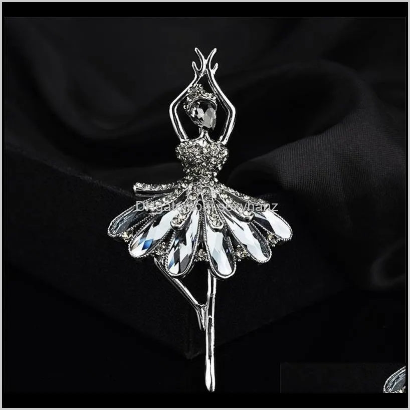 new crystal ballerina dance girl brooch pin angel dancer dancing pins brooches jewelry for valentine`s day gifts