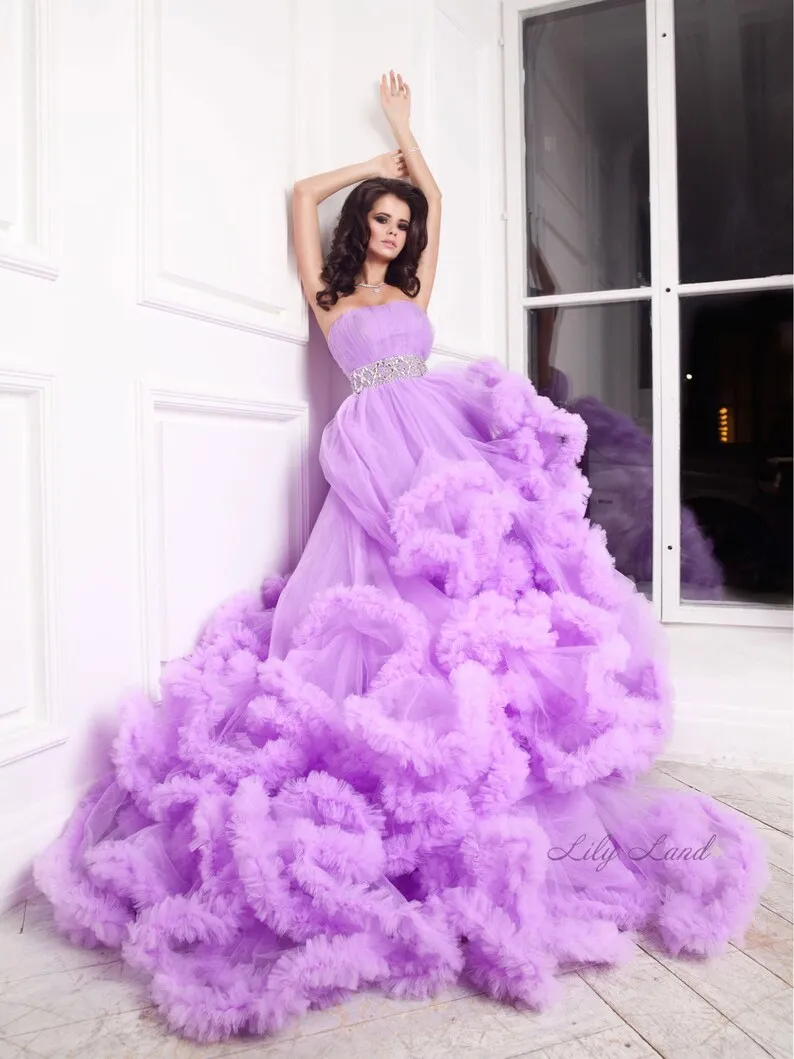 strapless open back dress Pinkblush Lavender Chiffon Maternity Dress main image 0