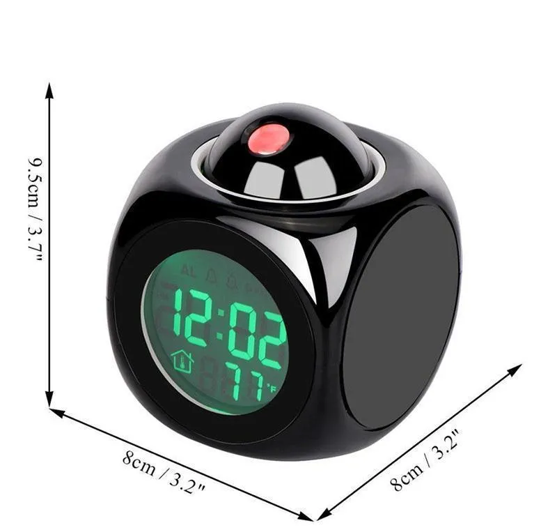 projection alarm clock with led lamp digital voice talking function led wall ceiling projection alarm snooze temperature display