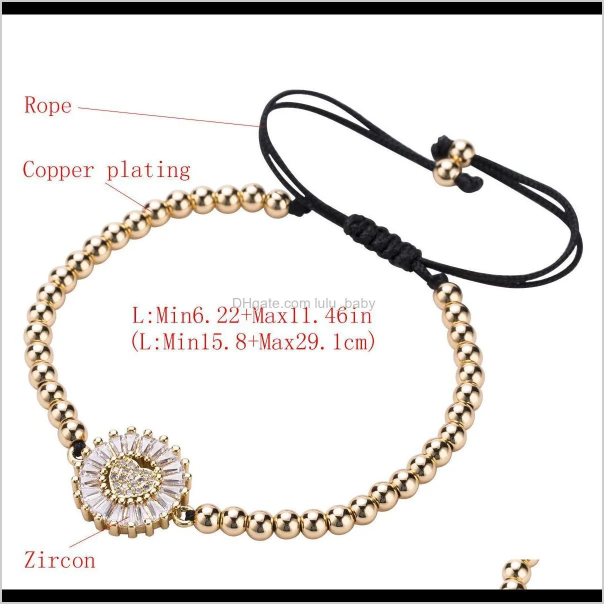 fashion hand love copper gilded zircon micro-inlaid bracelet exaggerated weaving bohemia