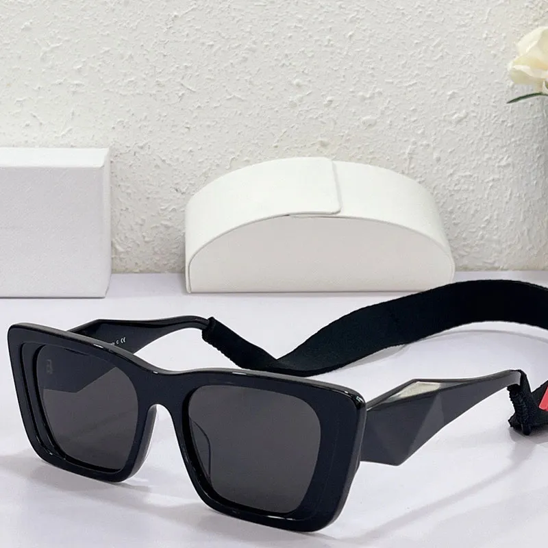 Mens Womens Solglasögon SPS08WF Fashion Classic Shopping Lyxglasögon Designer Black Frame Travel Outdoor Driving UV Protection Belt Rem