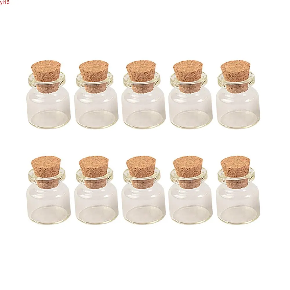 Bottiglie di vetro da 5 ml con tappi tappi Mini barattoli trasparenti fiale Piccolo Wishing 22 * ​​30 * 12.5mm 100pcs Buona Qtà