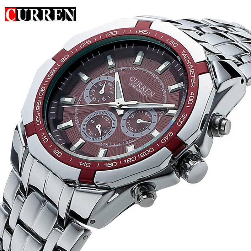 Top Marca Relógio de Luxo Curren Casual Militar Quartz Esportes Relógio de Relógio Relógio de Aço Full À Prova D 'Água Relógio Relogio Masculino Q0524