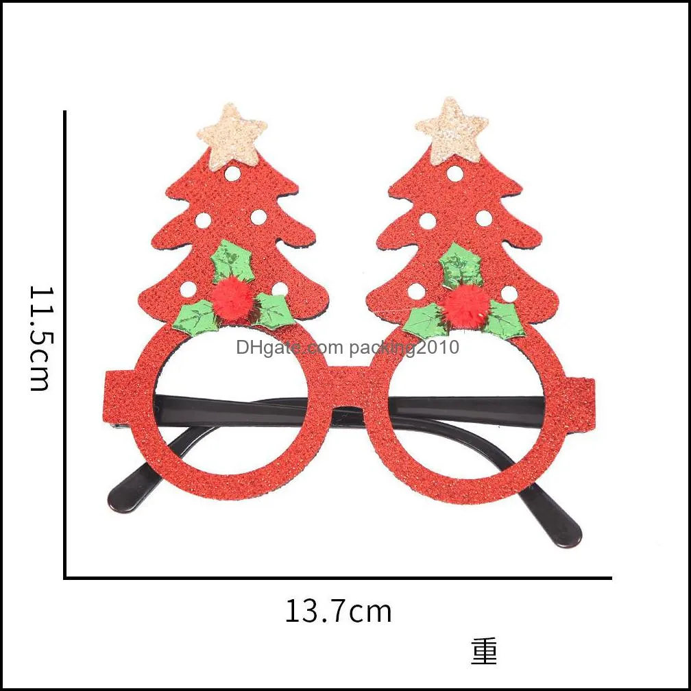 Xmas Glasses Frame Glass PC Flannel Cosplay Party Christmas Ornament Gifts